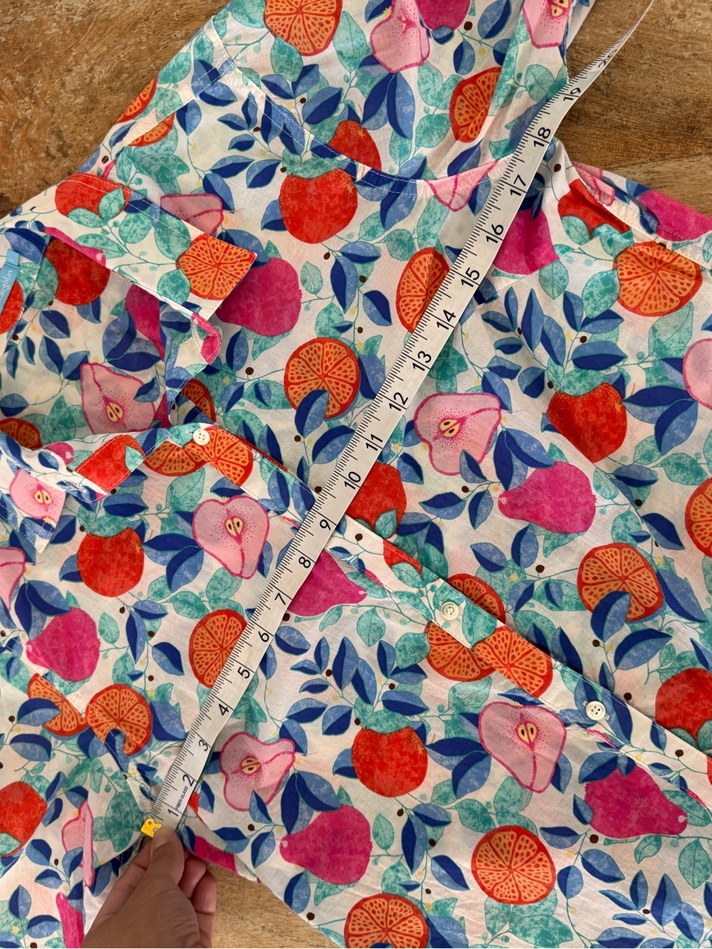 J McLaughlin tropical fruit print cotton Lois shirt - Picture 8 of 8